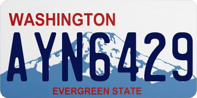 WA license plate AYN6429