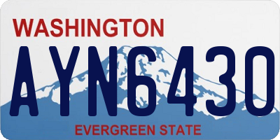 WA license plate AYN6430