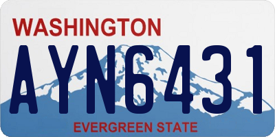 WA license plate AYN6431