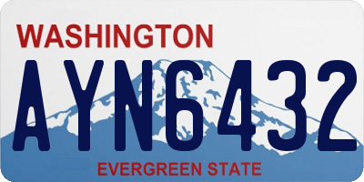 WA license plate AYN6432