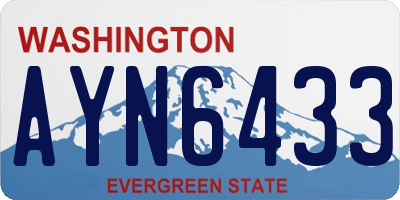 WA license plate AYN6433