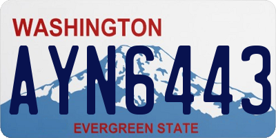 WA license plate AYN6443
