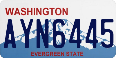 WA license plate AYN6445