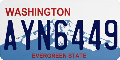 WA license plate AYN6449