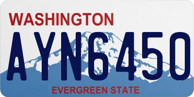WA license plate AYN6450