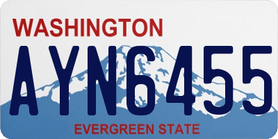 WA license plate AYN6455