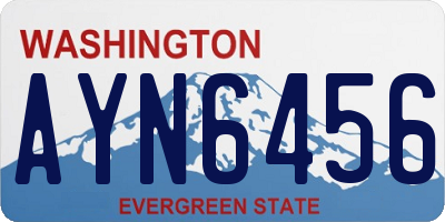 WA license plate AYN6456