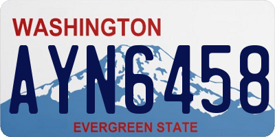 WA license plate AYN6458