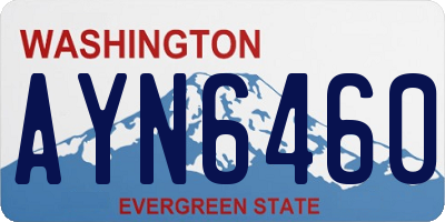 WA license plate AYN6460