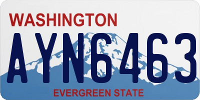 WA license plate AYN6463