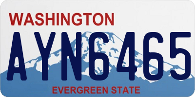 WA license plate AYN6465