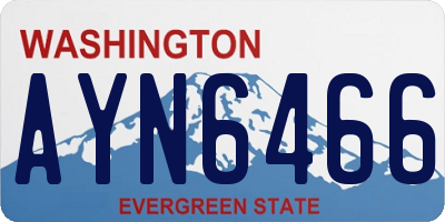 WA license plate AYN6466