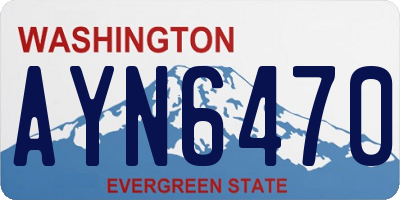 WA license plate AYN6470