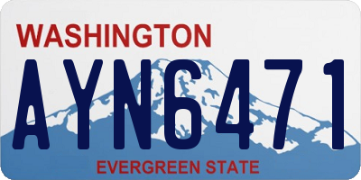 WA license plate AYN6471