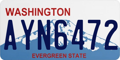 WA license plate AYN6472