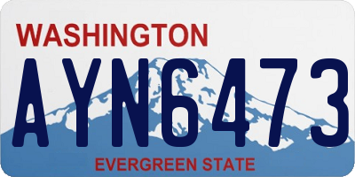 WA license plate AYN6473
