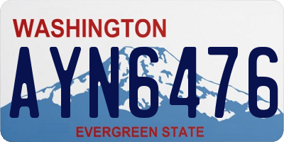 WA license plate AYN6476