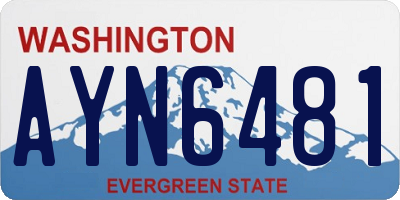WA license plate AYN6481