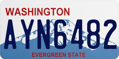 WA license plate AYN6482