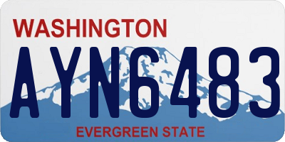 WA license plate AYN6483