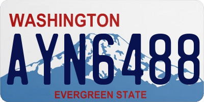WA license plate AYN6488