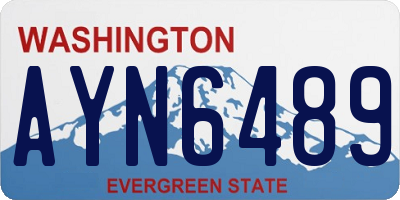 WA license plate AYN6489