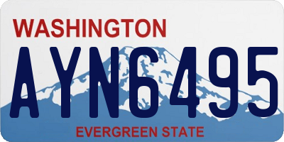 WA license plate AYN6495