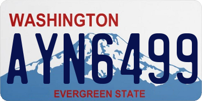 WA license plate AYN6499