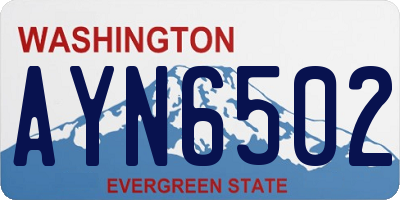 WA license plate AYN6502