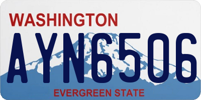 WA license plate AYN6506