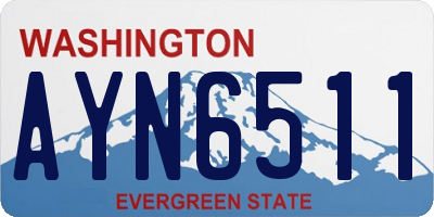 WA license plate AYN6511
