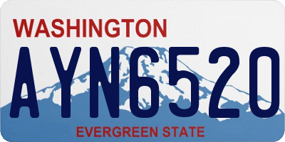 WA license plate AYN6520