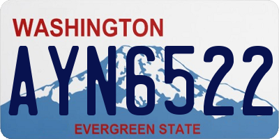 WA license plate AYN6522