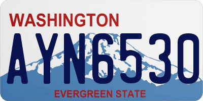 WA license plate AYN6530