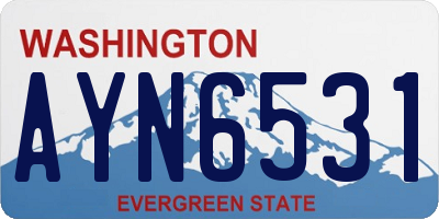 WA license plate AYN6531