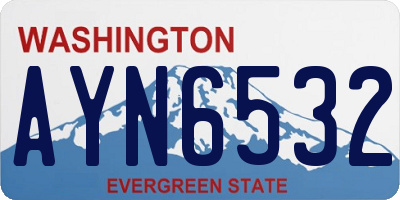 WA license plate AYN6532