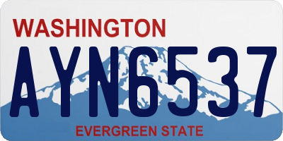 WA license plate AYN6537