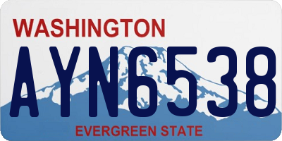 WA license plate AYN6538
