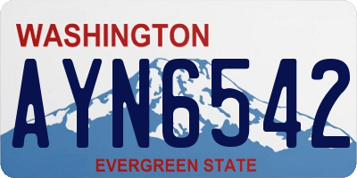 WA license plate AYN6542