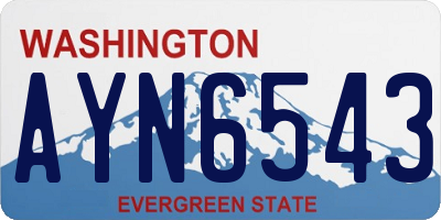 WA license plate AYN6543