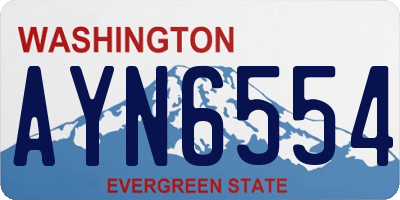 WA license plate AYN6554