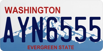 WA license plate AYN6555