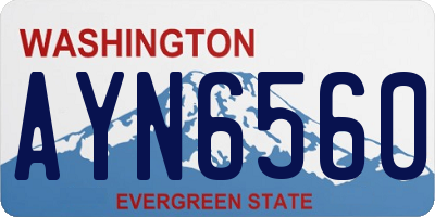 WA license plate AYN6560