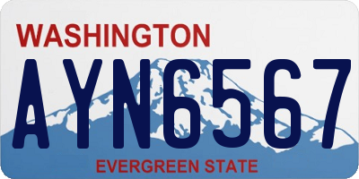 WA license plate AYN6567