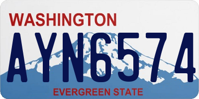 WA license plate AYN6574