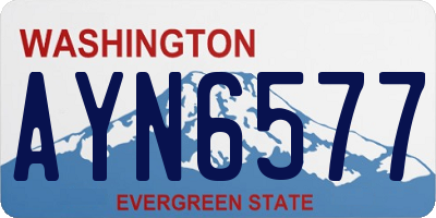 WA license plate AYN6577