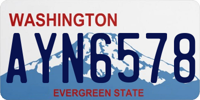 WA license plate AYN6578