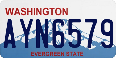 WA license plate AYN6579