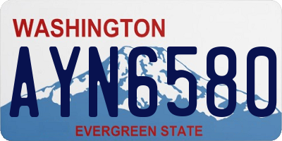 WA license plate AYN6580