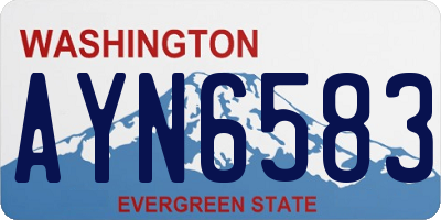 WA license plate AYN6583
